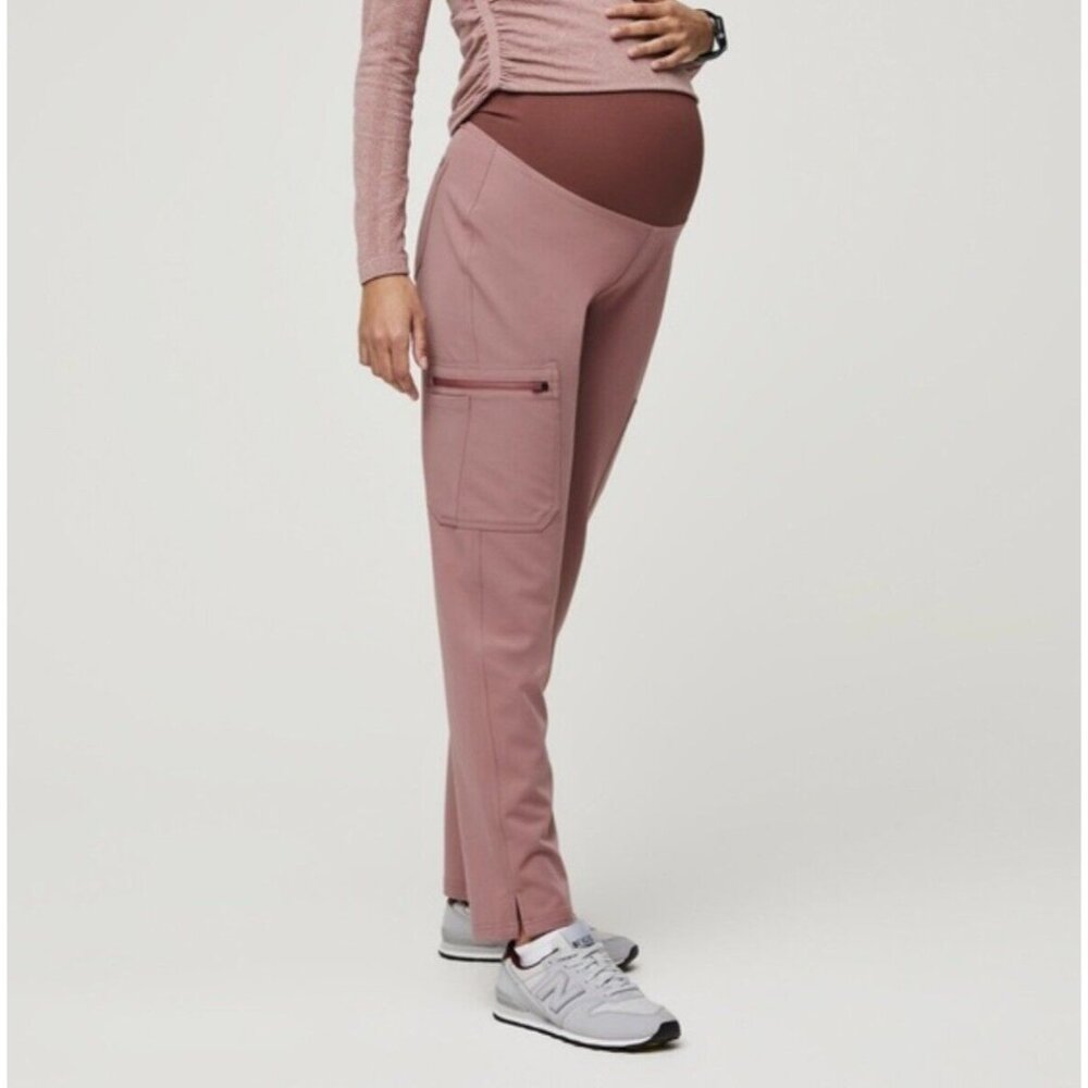 Figs Maternity Yola Slim Scrub Pants in Mineral Mauve Womens sz L